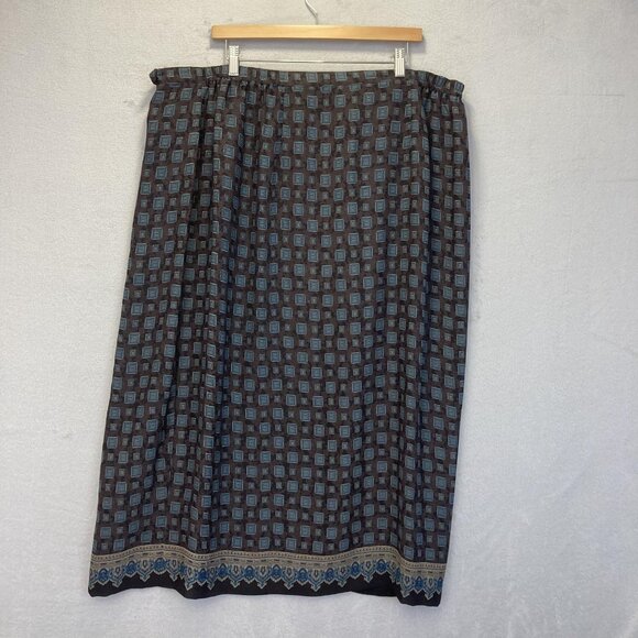 Lane Bryant Boho Maxi Wrap Skirt Womens Plus Size 24 Flowy Lightweight Brown - Picture 2 of 14